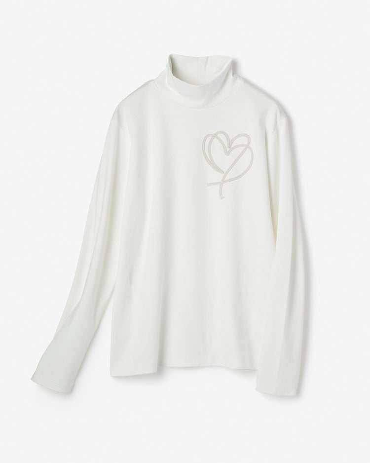 超長綿ハイネック／コード刺繍 詳細画像 オフホワイト 3