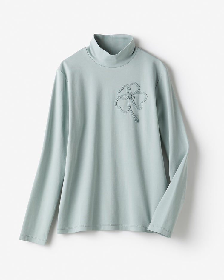 超長綿ハイネック／コード刺繍 詳細画像 ダスティーブルー 4