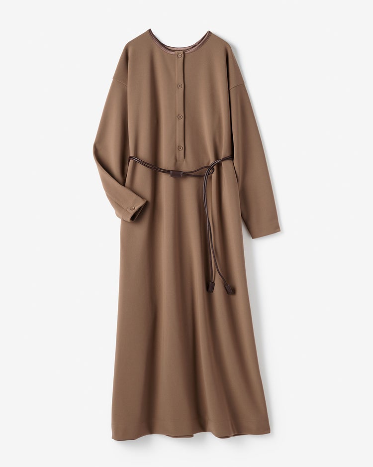 イージージョーゼット・ベルト付きワンピース 詳細画像 キャメル 2