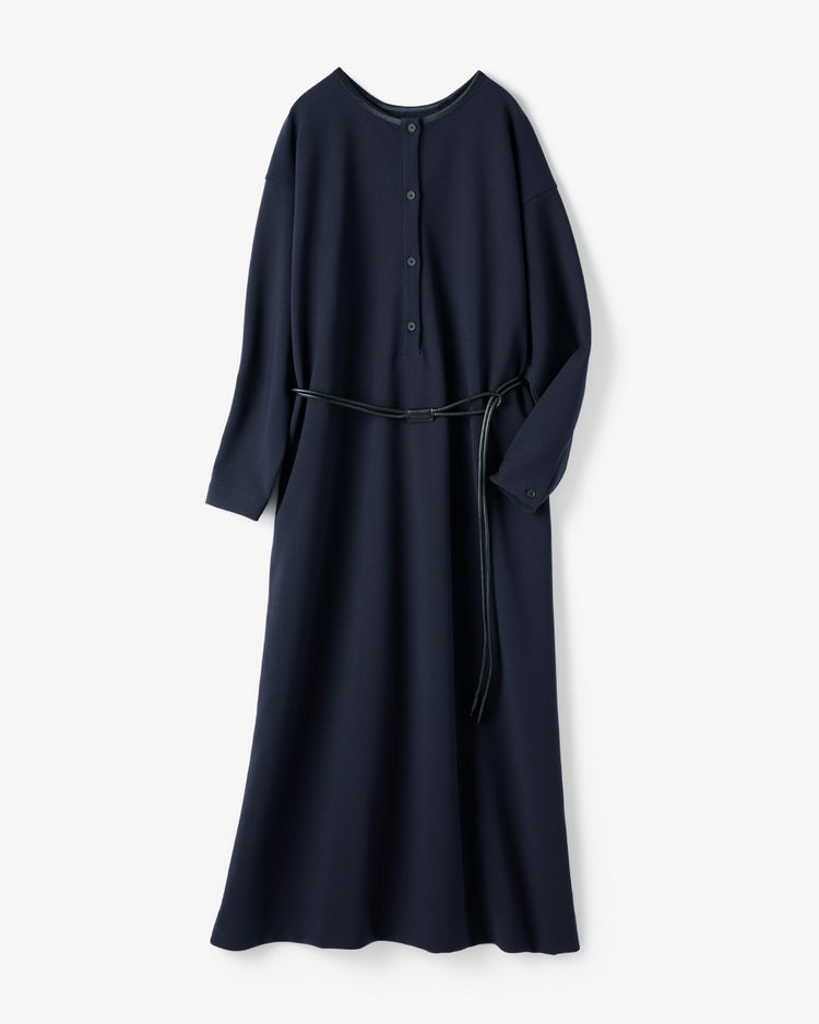 イージージョーゼット・ベルト付きワンピース 詳細画像 ミッドナイトブルー 3