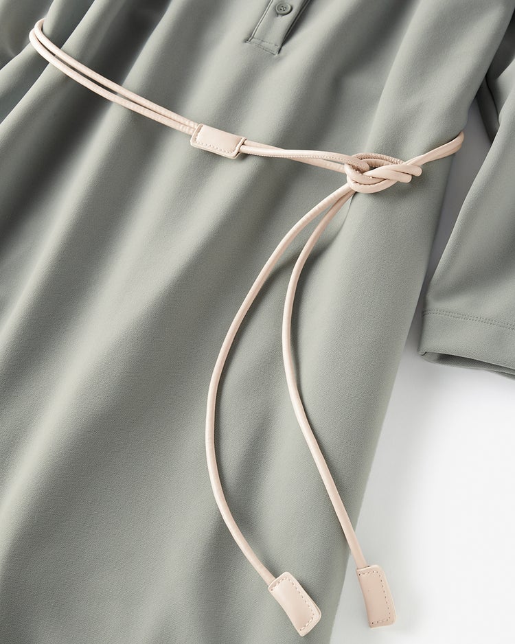 イージージョーゼット・ベルト付きワンピース 詳細画像 ブルーグリーン 4