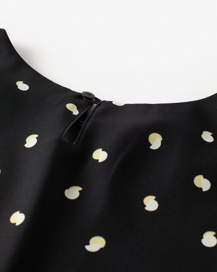 バックサテンジョーゼット・ケープブラウス 詳細画像 ブラックパターン 2