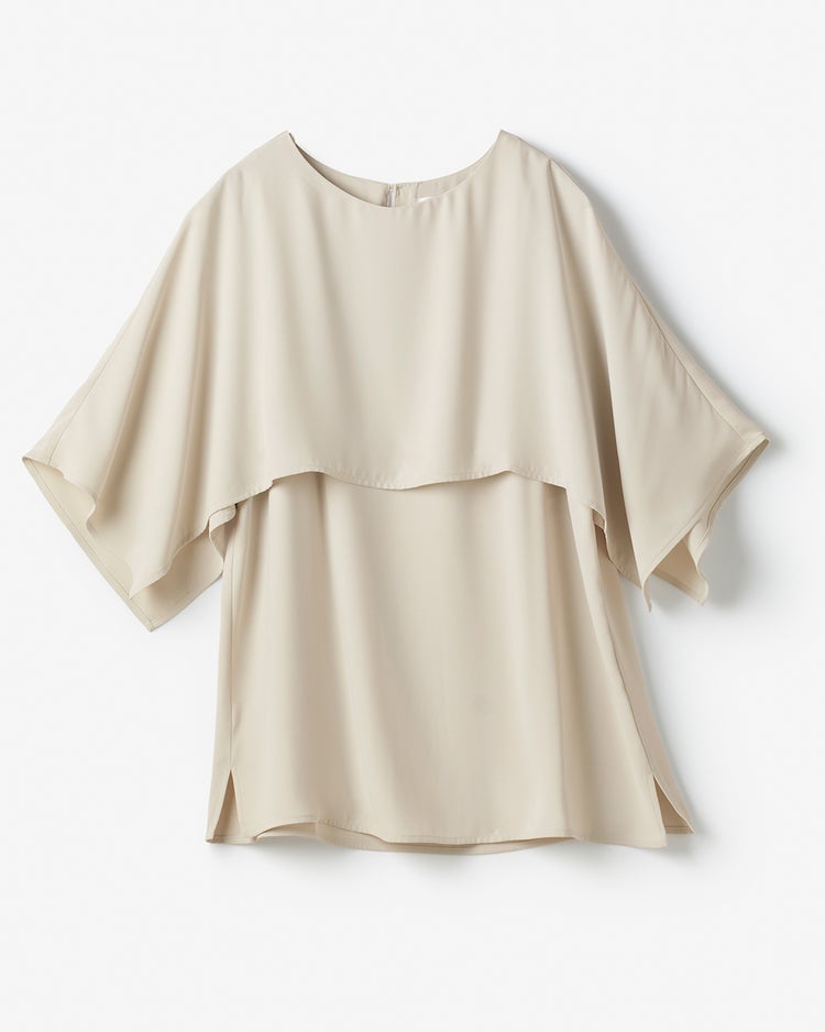 バックサテンジョーゼット・ケープブラウス 詳細画像 ストーン 2