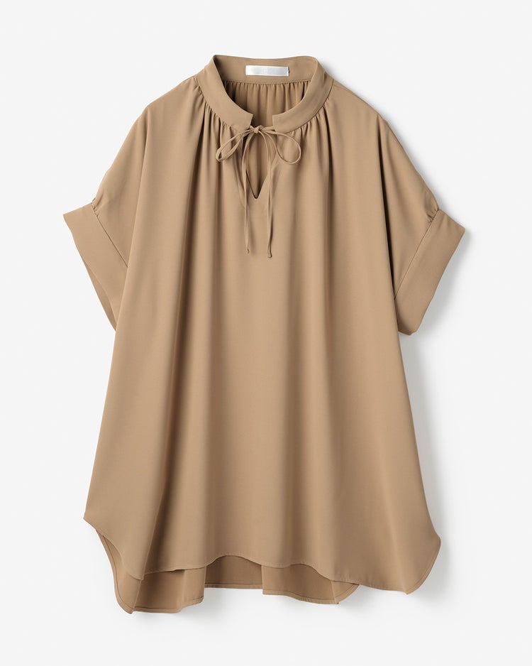 バックサテンジョーゼット・ドロストブラウス 詳細画像 ベージュ 2