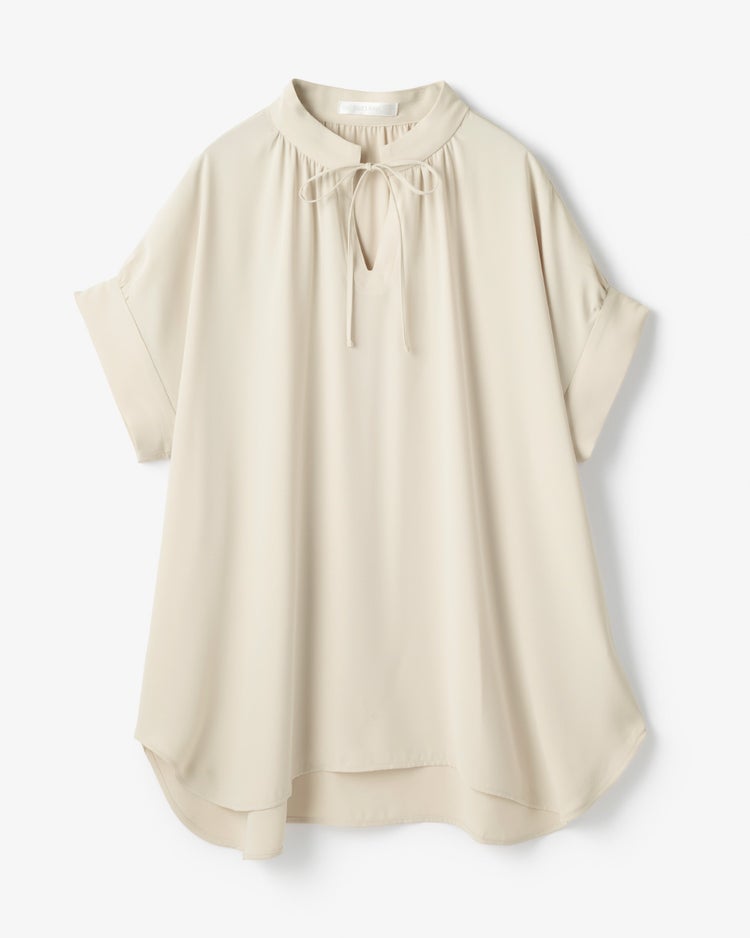 バックサテンジョーゼット・ドロストブラウス 詳細画像 ストーン 2