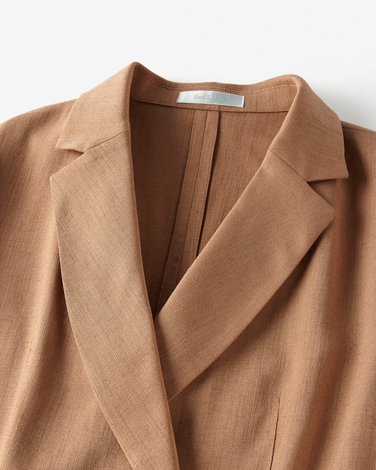 リネン混ストレッチ・ダブルジャケット 詳細画像 ベージュ 3
