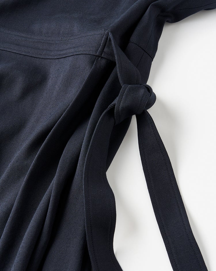 リネン混ストレッチ・アシメタックワンピース 詳細画像 ミッドナイトブルー 4
