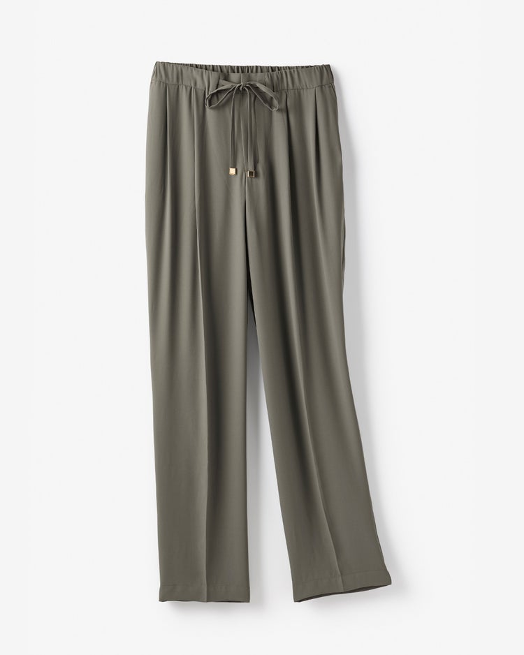 バックサテンジョーゼット・テーパードパンツ 詳細画像 チャコール 2