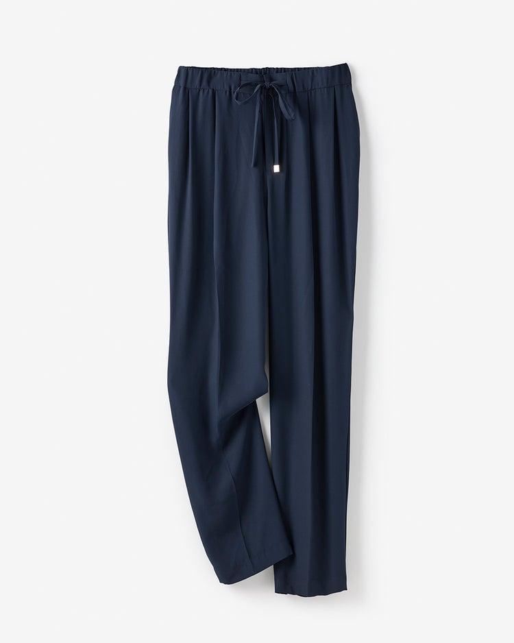 バックサテンジョーゼット・テーパードパンツ 詳細画像 ネイビー 2