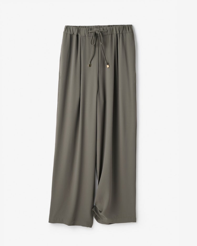 バックサテンジョーゼット・ワイドパンツ 詳細画像 チャコール 2