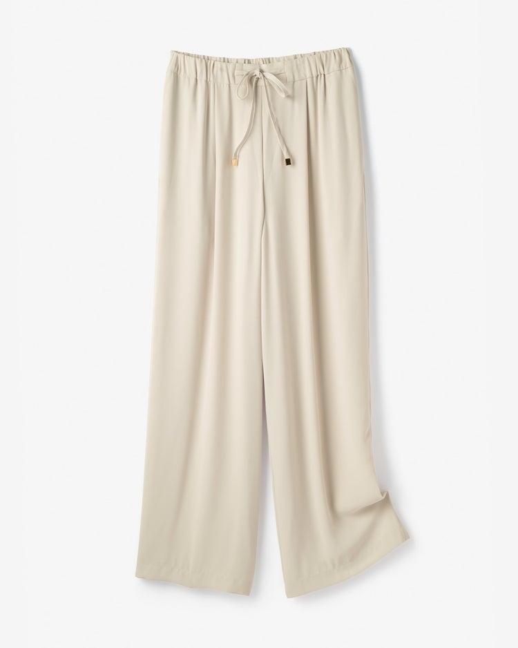 バックサテンジョーゼット・ワイドパンツ 詳細画像 ストーン 2