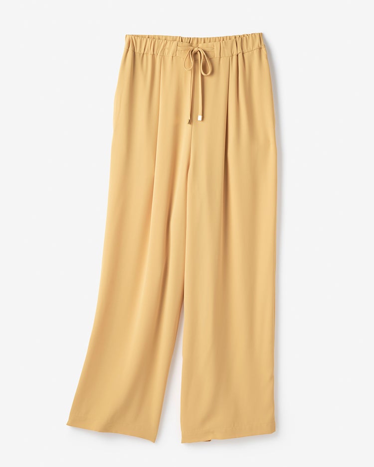 バックサテンジョーゼット・ワイドパンツ 詳細画像 イエロー 2