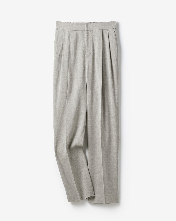 リネン混ストレッチ・テーパードパンツ 詳細画像 グレー 2
