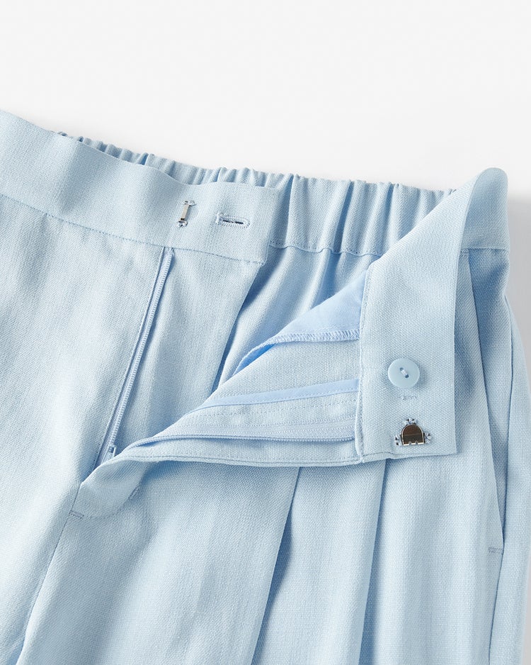 リネン混ストレッチ・テーパードパンツ 詳細画像 ライトブルー 4