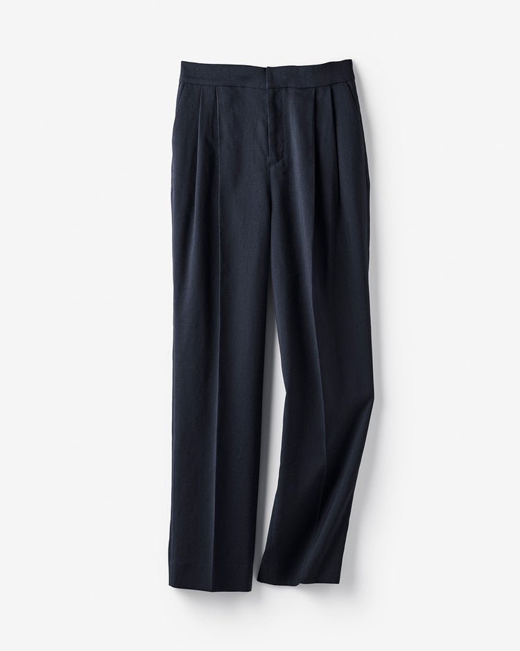 リネン混ストレッチ・テーパードパンツ 詳細画像 ミッドナイトブルー 2