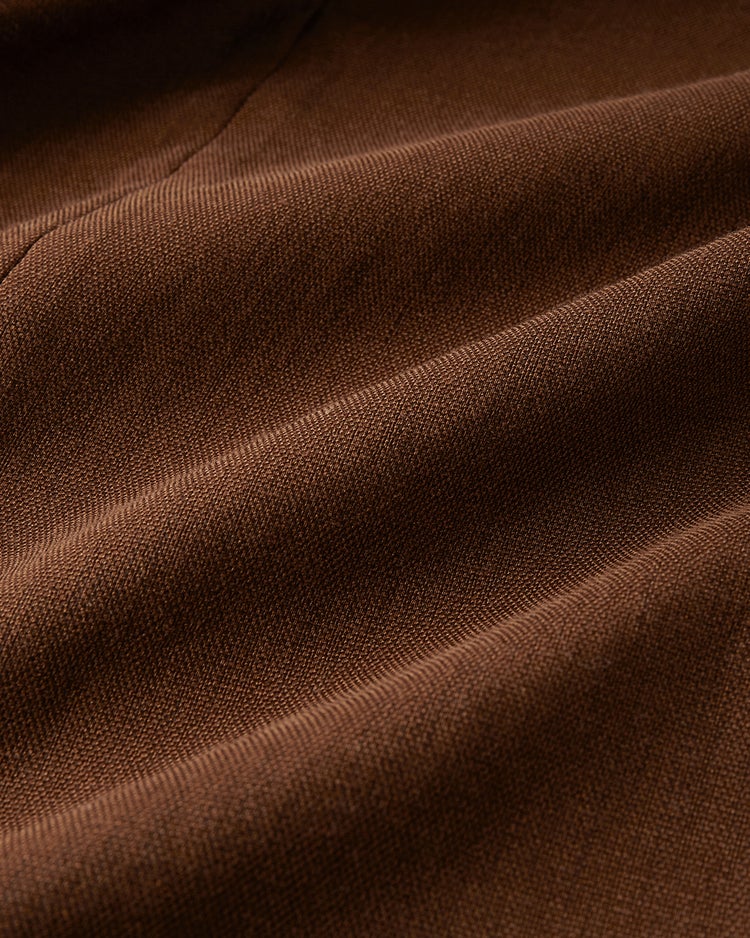 リネン混ストレッチ・テーパードパンツ 詳細画像 ブラウン 3