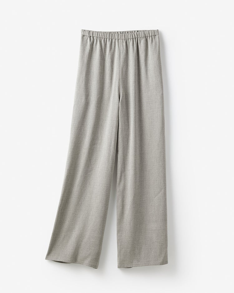 リネン混ストレッチ・イージーワイドパンツ 詳細画像 グレー 2