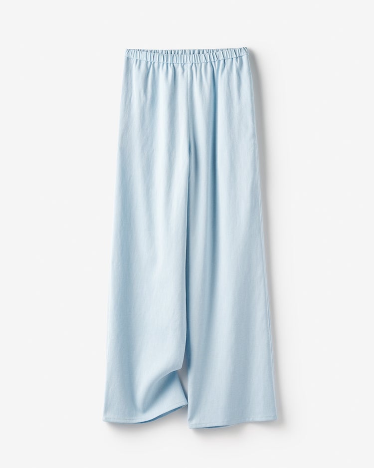 リネン混ストレッチ・イージーワイドパンツ 詳細画像 ライトブルー 2