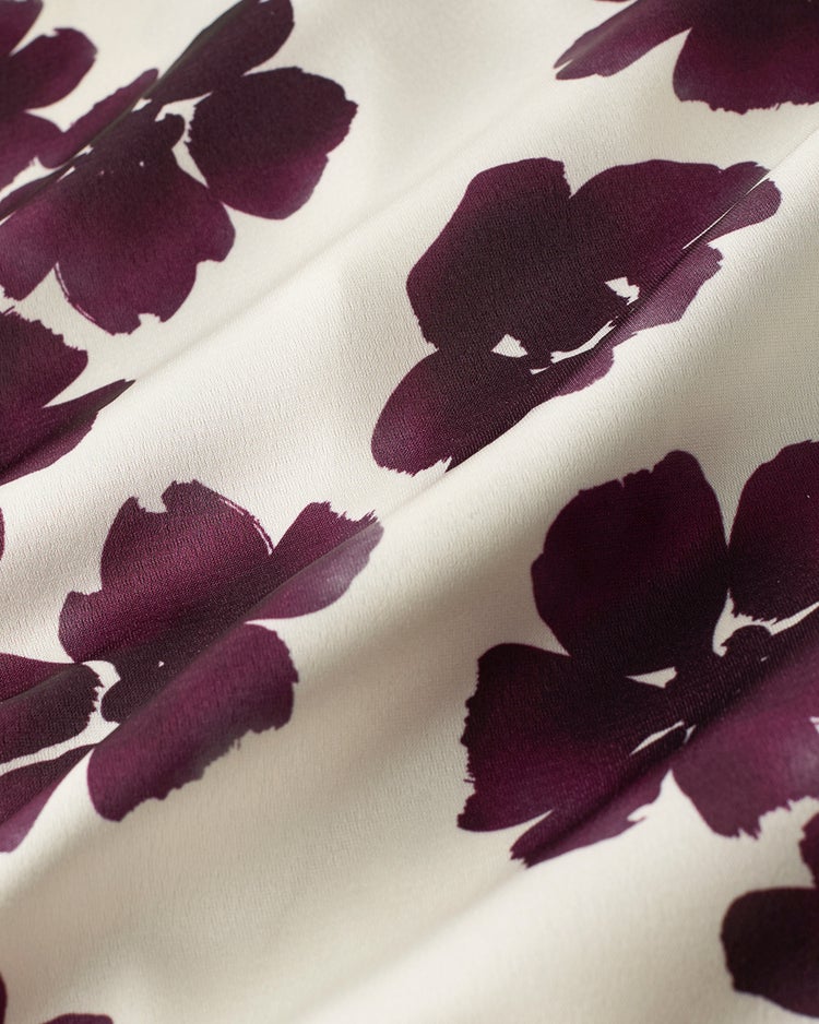 ダブルサテン・フラワープリントワンピース 詳細画像 パープル・パターン 3