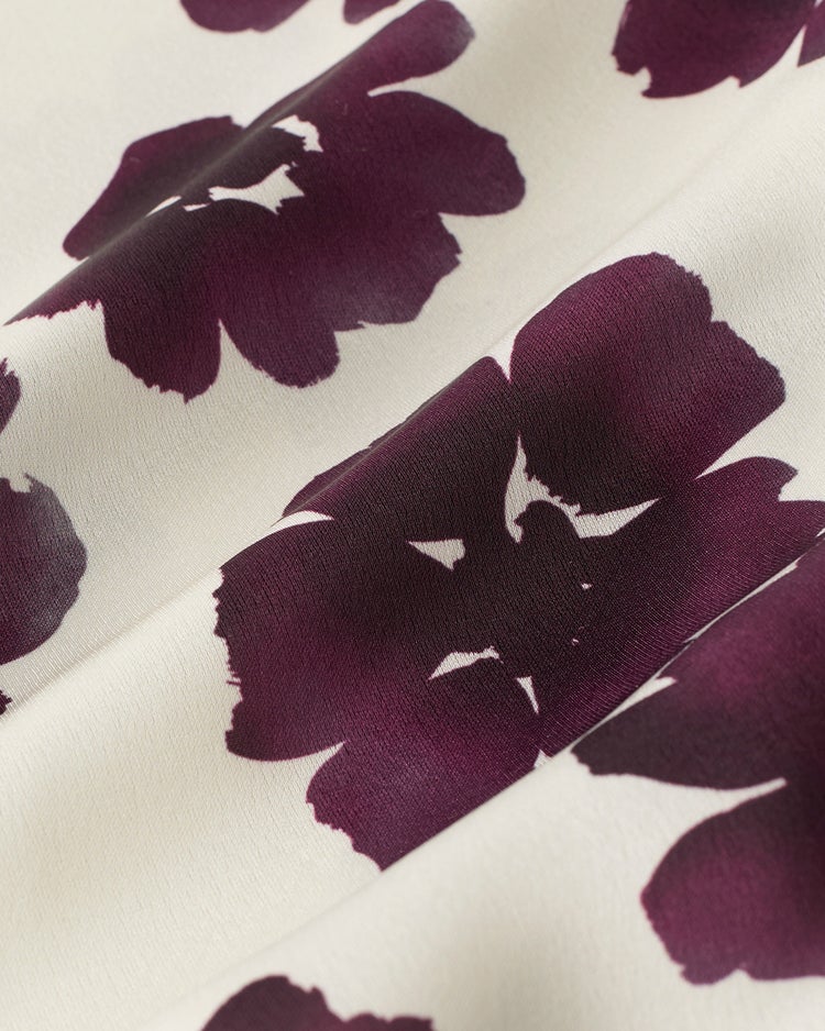 ダブルサテン・フラワープリントブラウス 詳細画像 パープル・パターン 3