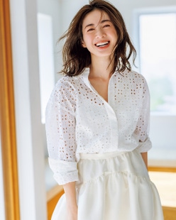 カットワークレース・比翼シャツ