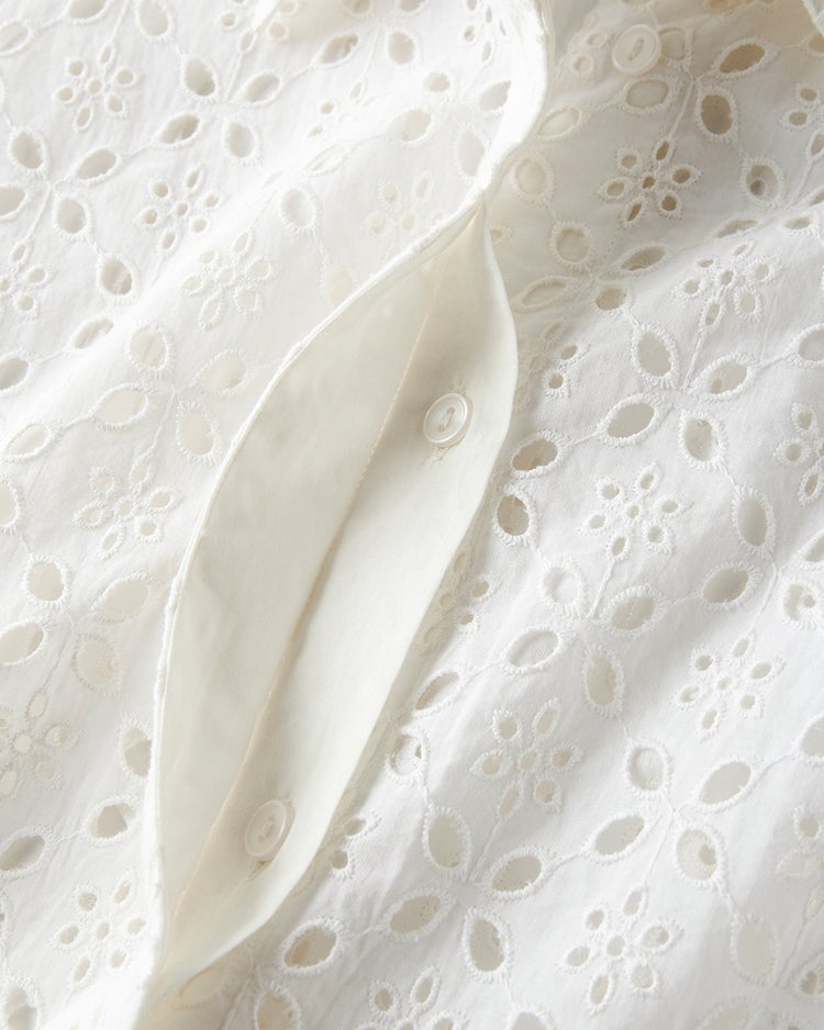 カットワークレース・比翼シャツ 詳細画像 ホワイト 4
