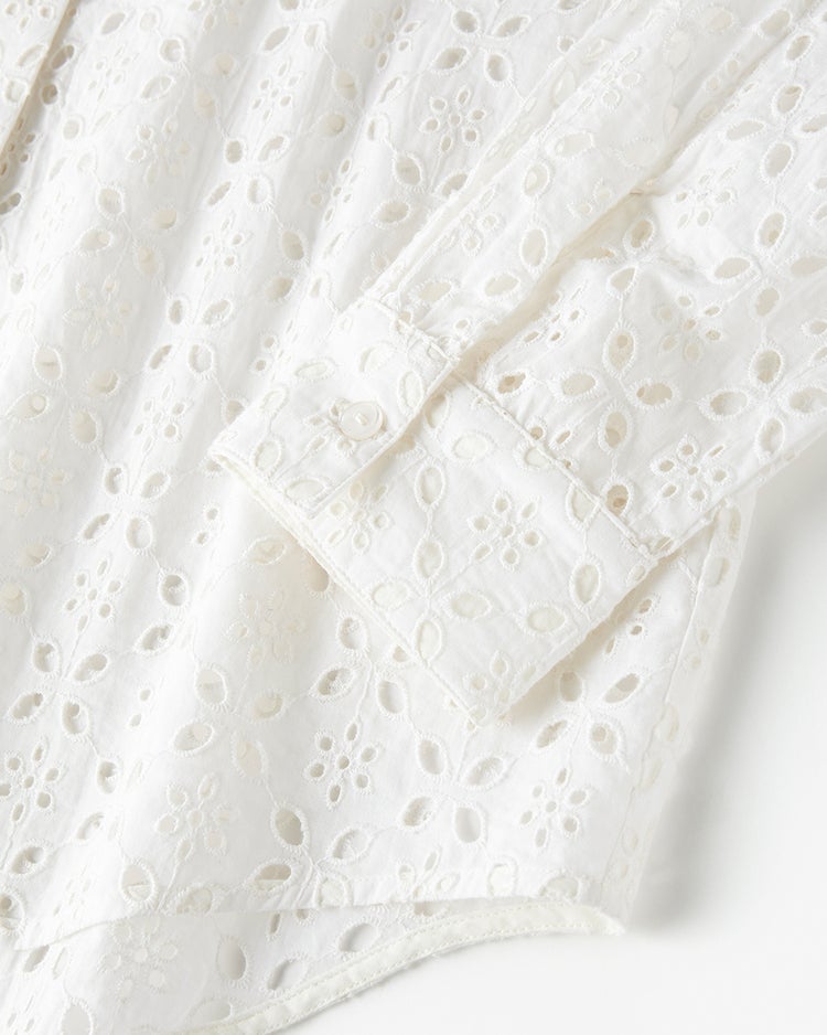 カットワークレース・比翼シャツ 詳細画像 ホワイト 5