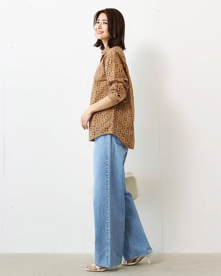 カットワークレース・比翼シャツ 詳細画像 ベージュ 3