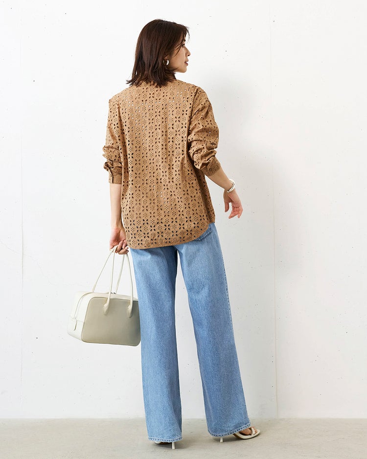 カットワークレース・比翼シャツ 詳細画像 ベージュ 4