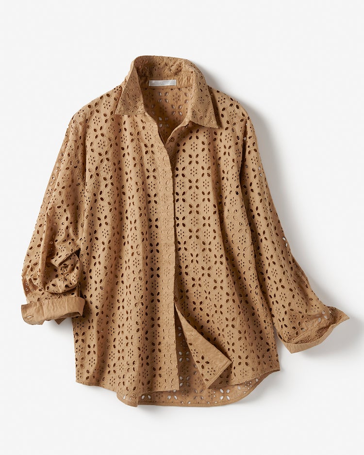 カットワークレース・比翼シャツ 詳細画像 ベージュ 5