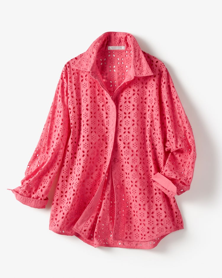 カットワークレース・比翼シャツ 詳細画像 ピンク 5
