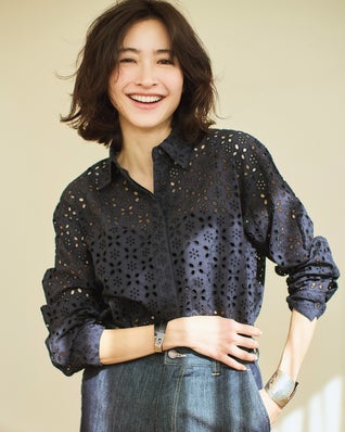 カットワークレース・比翼シャツ
