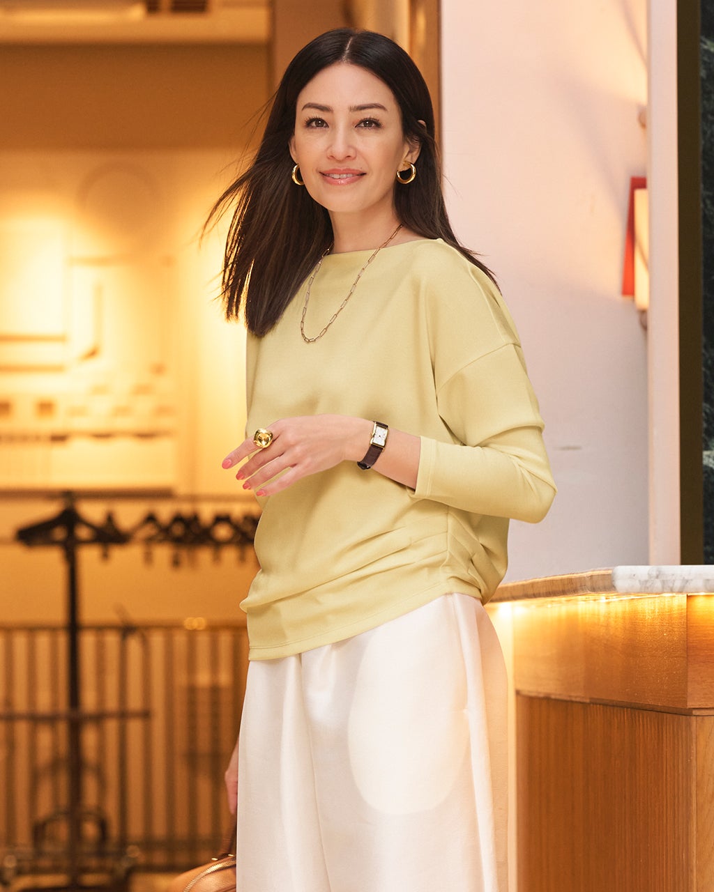 レディース Tシャツ・カットソー（長袖）（イエロー）一覧/40代50代