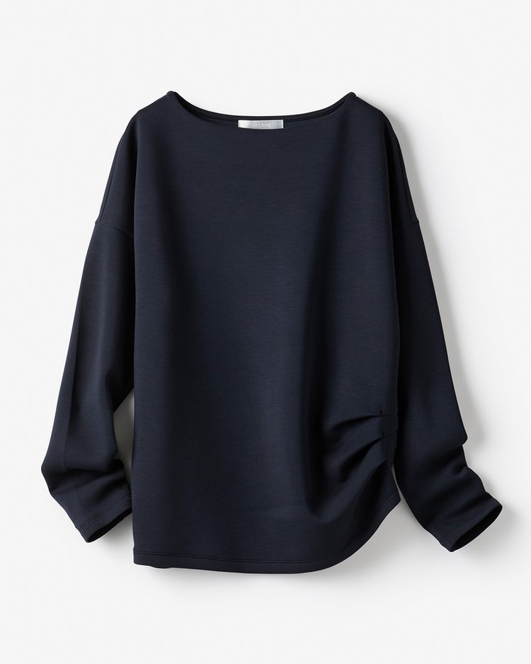 シルキーダンボール・ボートネック 詳細画像 ミッドナイトブルー 5