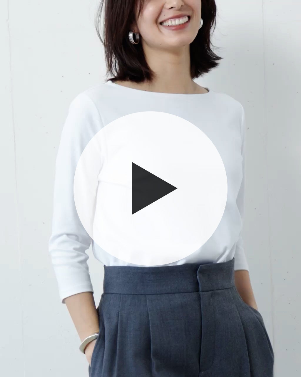 ボートネックN／7分袖・ドゥクラッセTシャツ 動画サムネイル