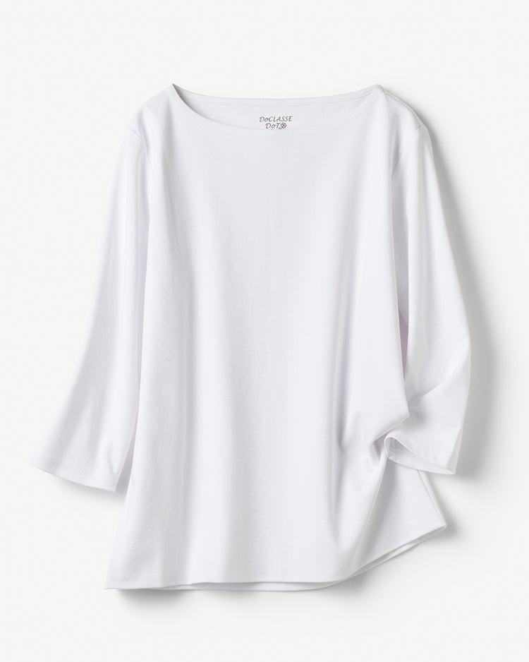 ボートネックN／7分袖・DoT 詳細画像 ホワイト 2