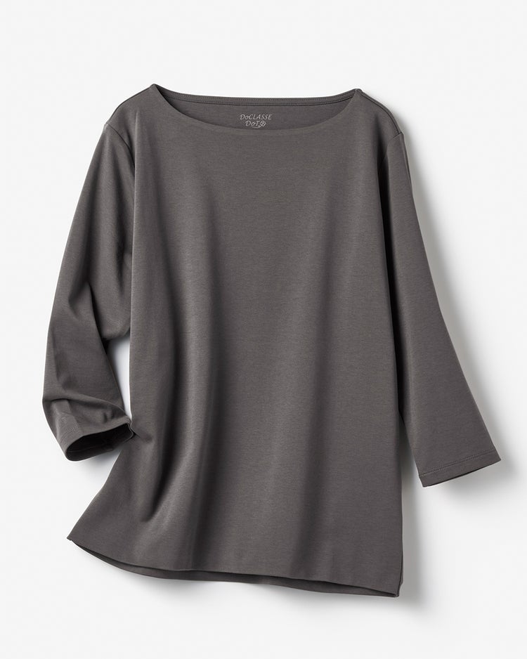 ボートネックN／7分袖・DoT 詳細画像 チャコール 2