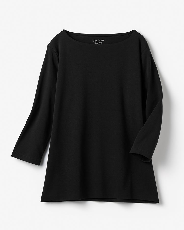 ボートネックN／7分袖・ドゥクラッセTシャツ 詳細画像 ブラック 5