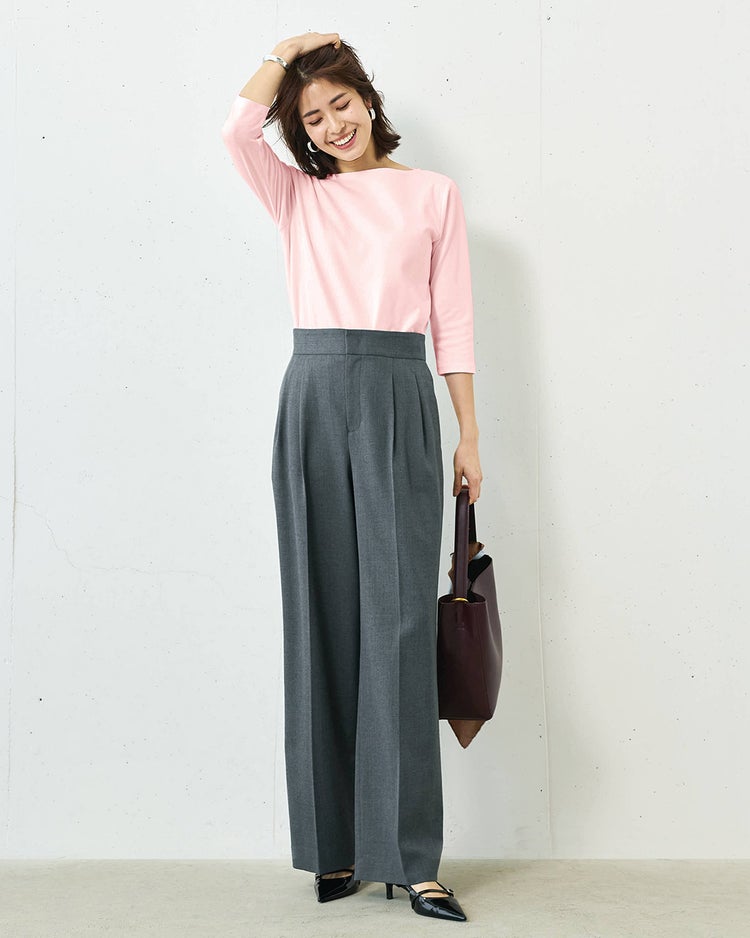 ボートネックN／7分袖・ドゥクラッセTシャツ 詳細画像 ソフトピンク 1