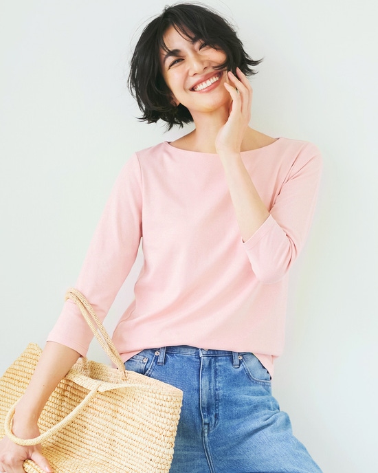 ボートネックN／7分袖・ドゥクラッセTシャツ