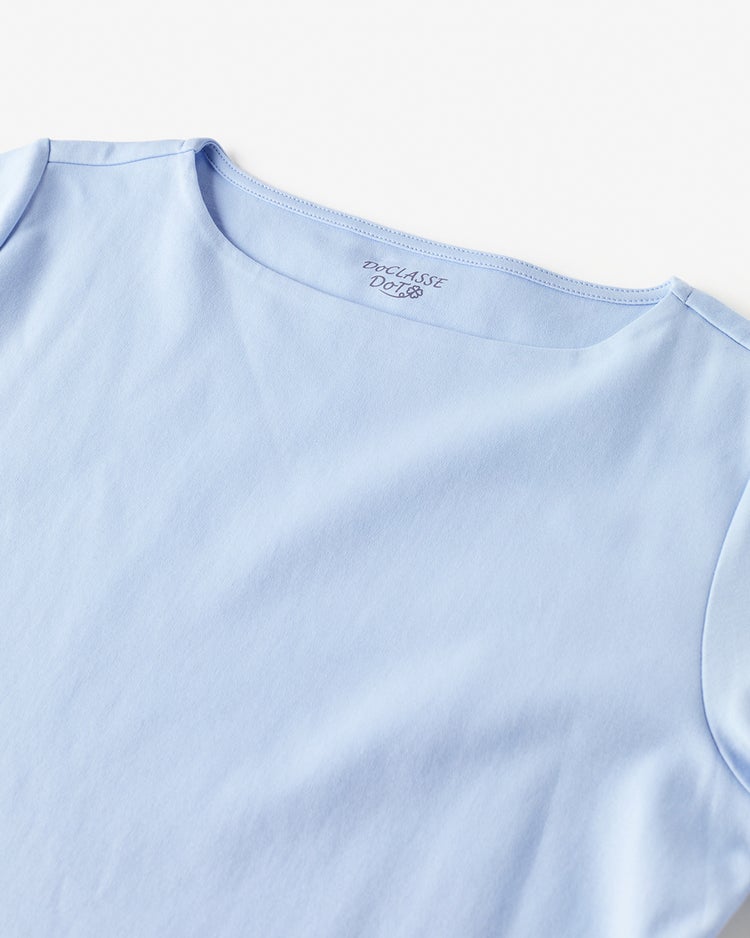 ボートネックN／7分袖・DoT 詳細画像 ペールブルー 3