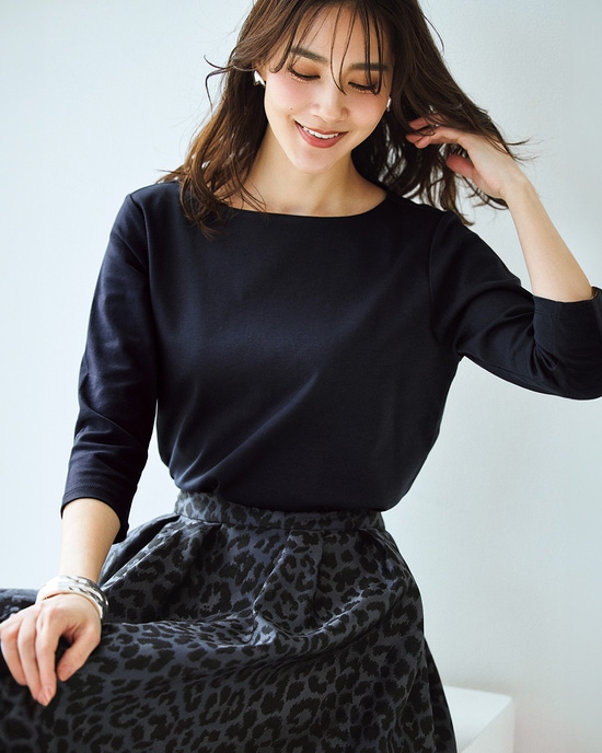 ボートネックN/7分袖・ドゥクラッセTシャツ