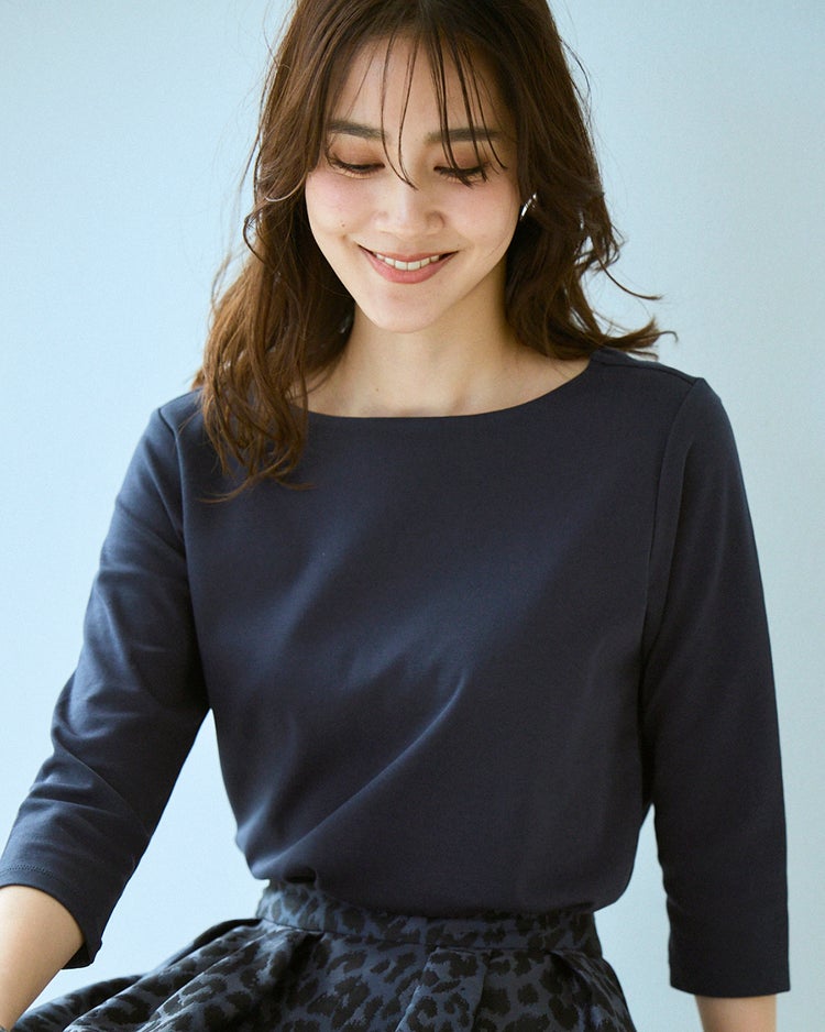 ボートネックN／7分袖・DoT 詳細画像 ミッドナイトブルー 1