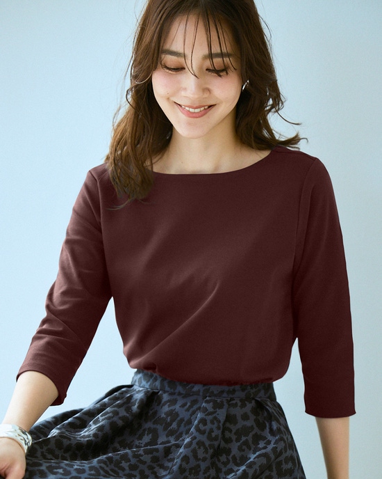 ボートネックN／7分袖・ドゥクラッセTシャツ