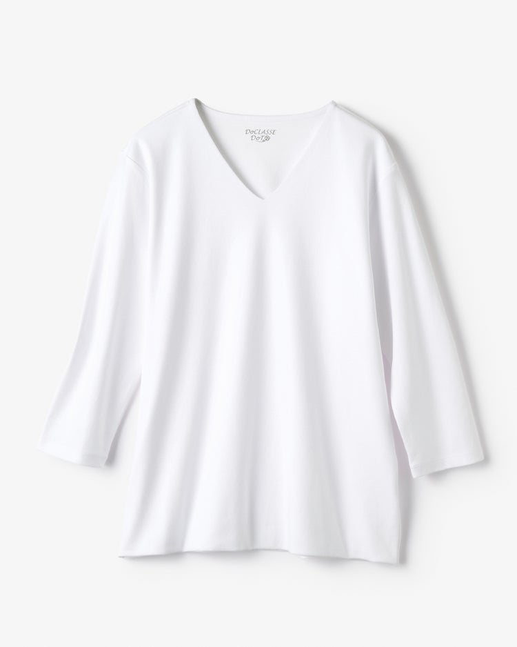 VネックN／7分袖・DoT 詳細画像 ホワイト 2
