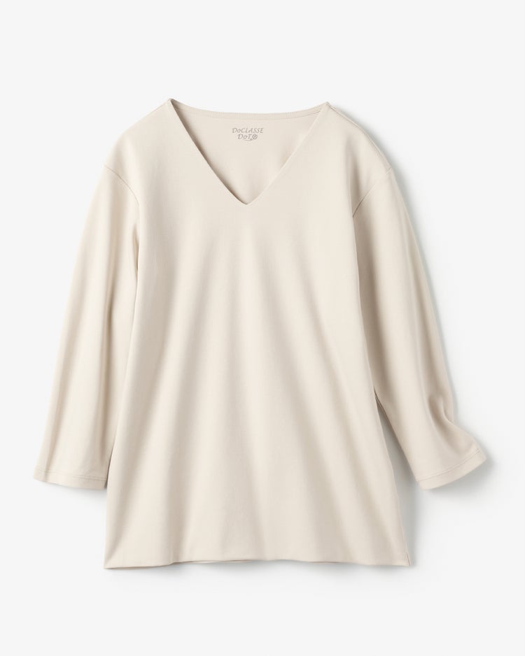 VネックN／7分袖・DoT 詳細画像 ライトグレー 2