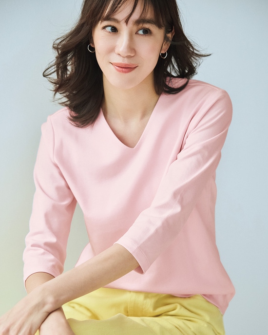 VネックN／7分袖・ドゥクラッセTシャツ