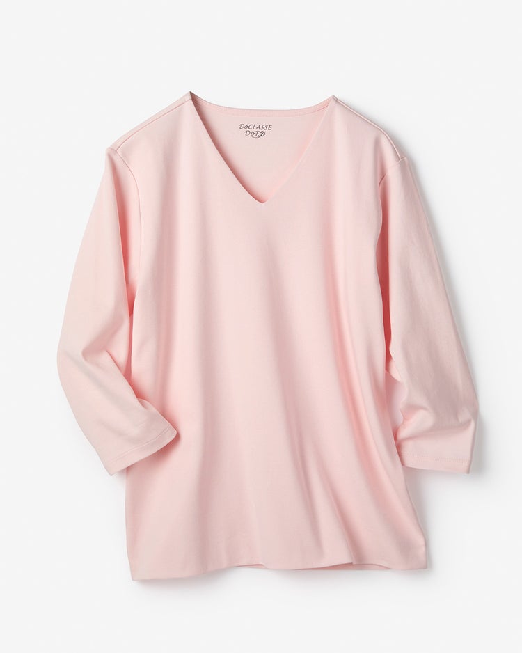 VネックN／7分袖・ドゥクラッセTシャツ 詳細画像 ソフトピンク 2