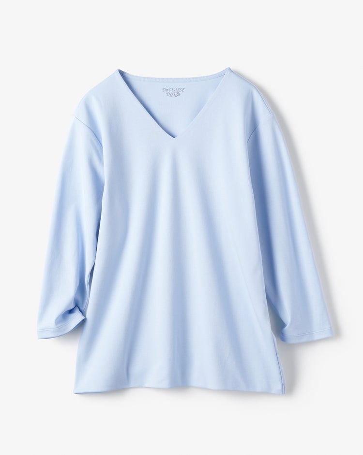 VネックN／7分袖・DoT 詳細画像 ペールブルー 2