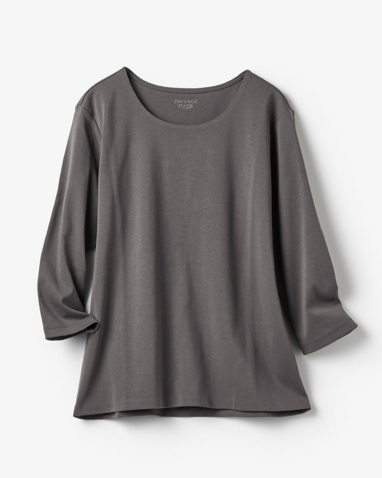 ジュエルネックN／7分袖・ドゥクラッセTシャツ 詳細画像 チャコール 4